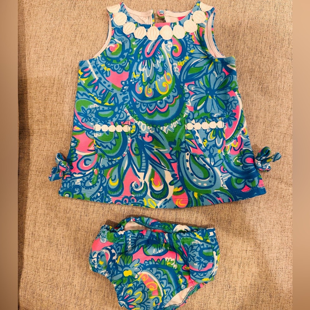 Lilly Pulitzer Baby Knit Shift Dress - Seabreeze Blue - Size 6-12 months
